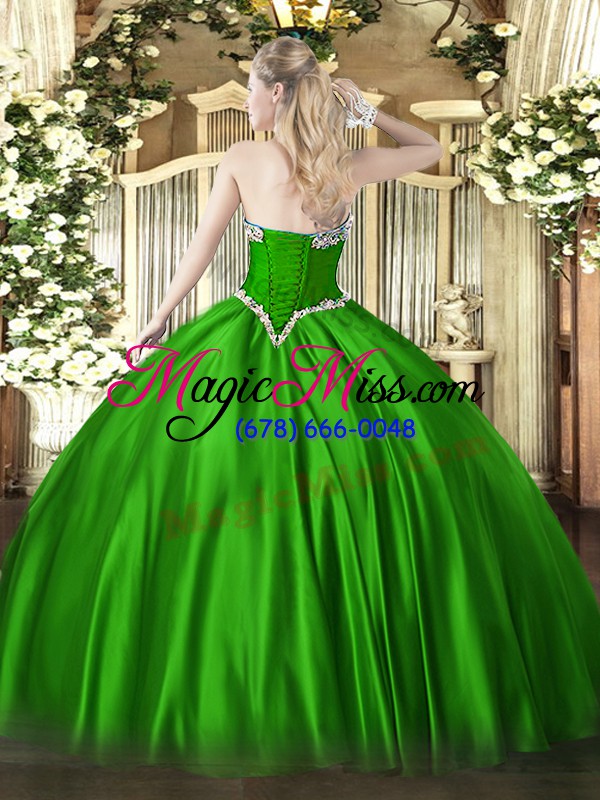 wholesale stunning sleeveless beading lace up ball gown prom dress