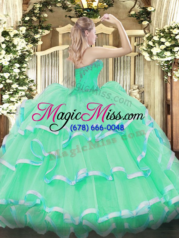wholesale excellent sleeveless beading and ruffles lace up quinceanera dress