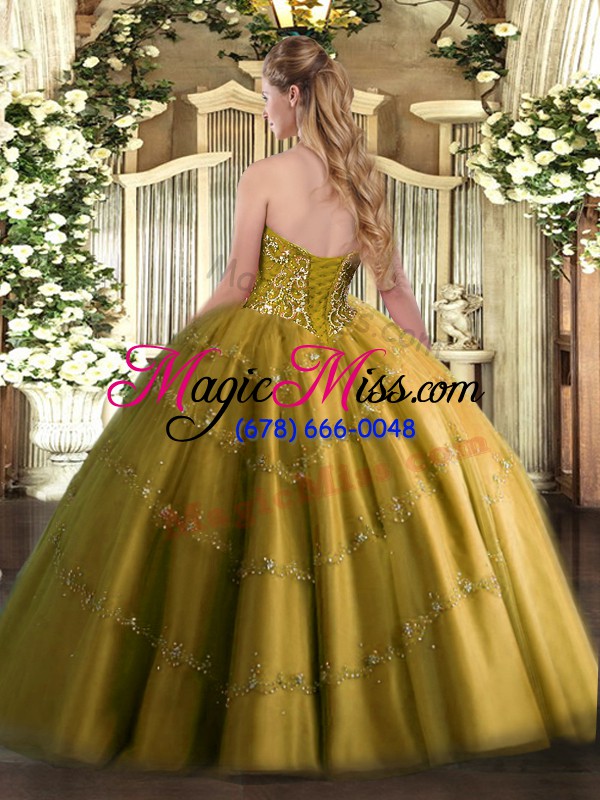 wholesale artistic green lace up quinceanera dress appliques sleeveless floor length