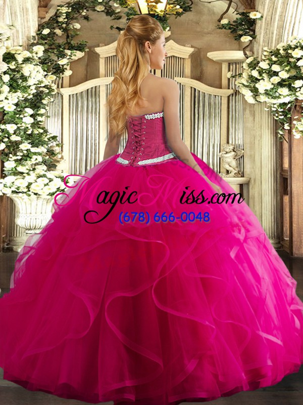 wholesale new arrival sleeveless lace up floor length appliques and ruffles vestidos de quinceanera