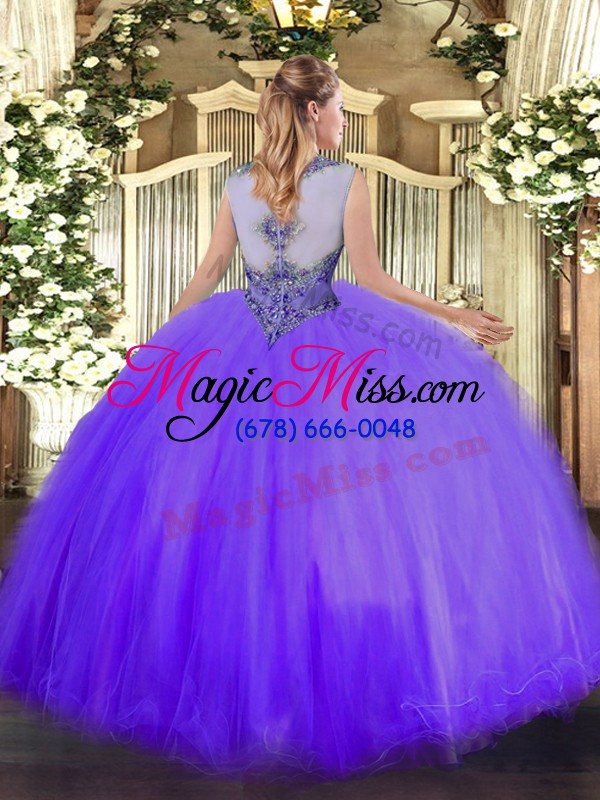wholesale peach sleeveless tulle lace up quinceanera gown for sweet 16 and quinceanera