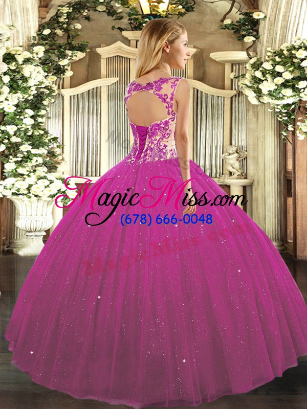 wholesale customized eggplant purple scoop neckline beading and appliques quinceanera gowns sleeveless lace up