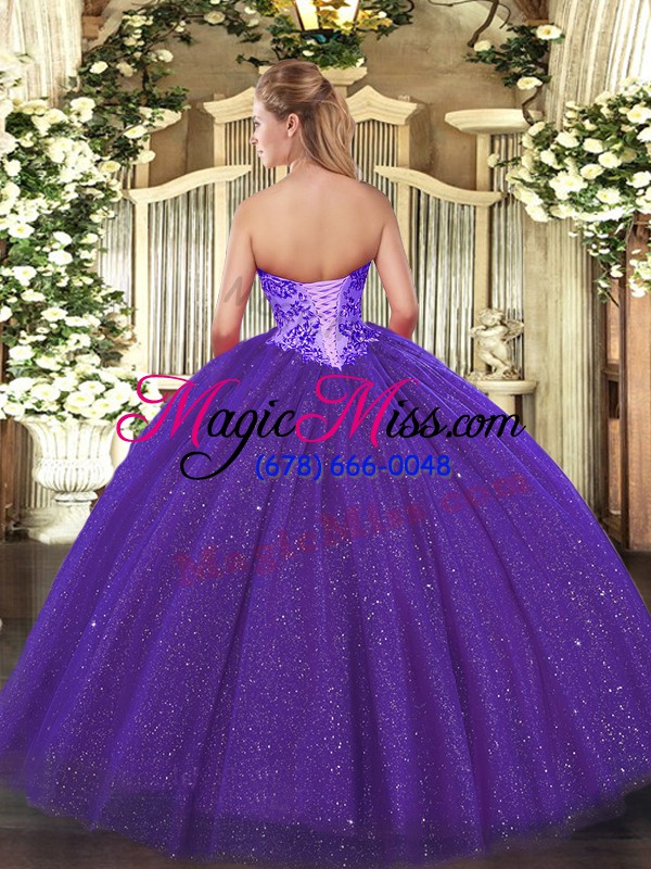 wholesale low price tulle and sequined sleeveless floor length quinceanera dresses and appliques