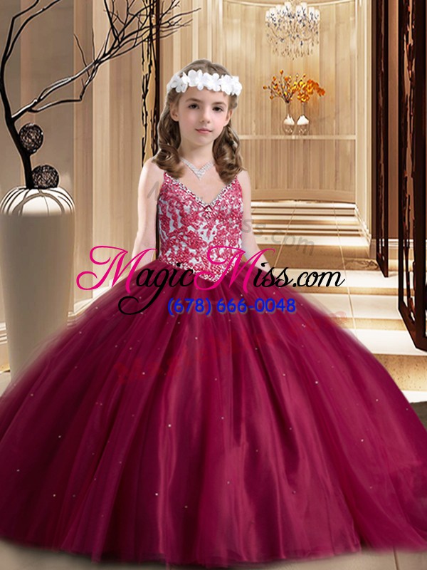 wholesale spectacular wine red lace up quinceanera dresses lace sleeveless floor length