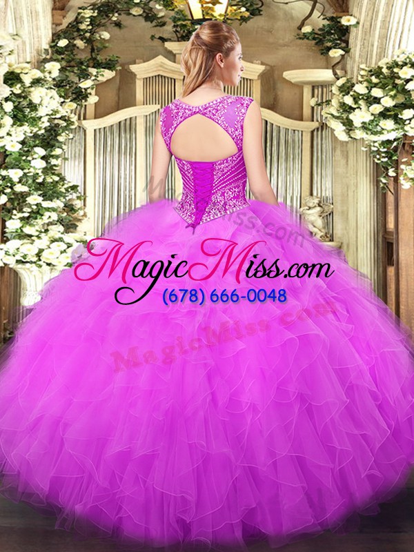 wholesale customized yellow ball gowns beading and ruffles quinceanera dress lace up tulle sleeveless floor length