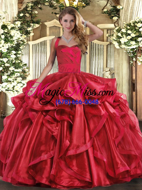 wholesale charming floor length ball gowns sleeveless wine red quinceanera gown lace up