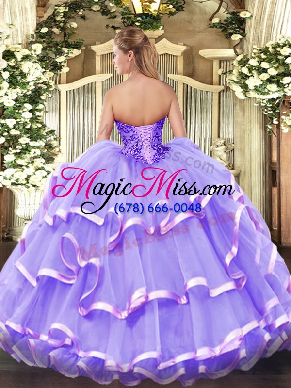 wholesale shining appliques and ruffled layers 15 quinceanera dress lace up sleeveless floor length