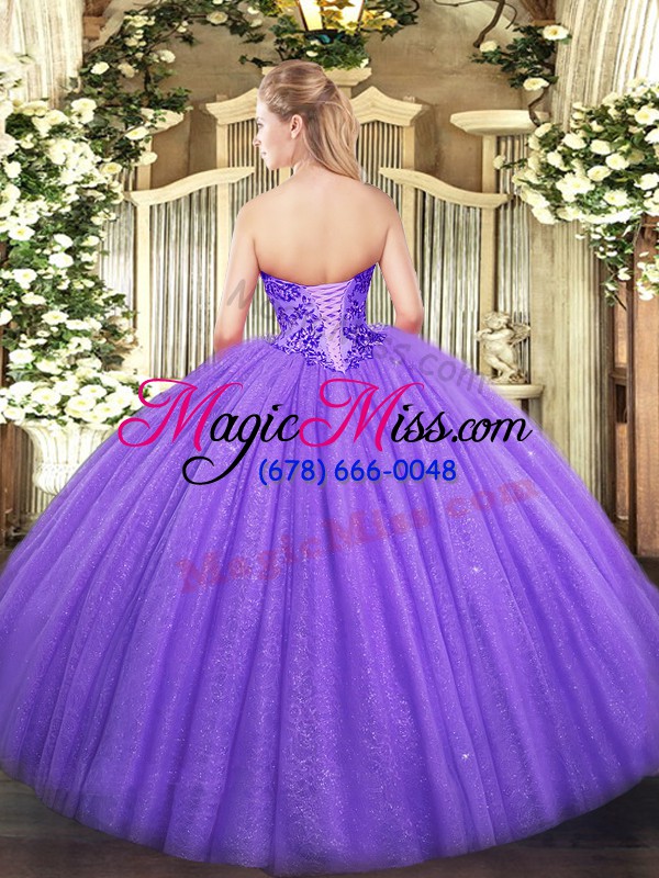 wholesale lilac sleeveless tulle lace up 15th birthday dress for sweet 16 and quinceanera