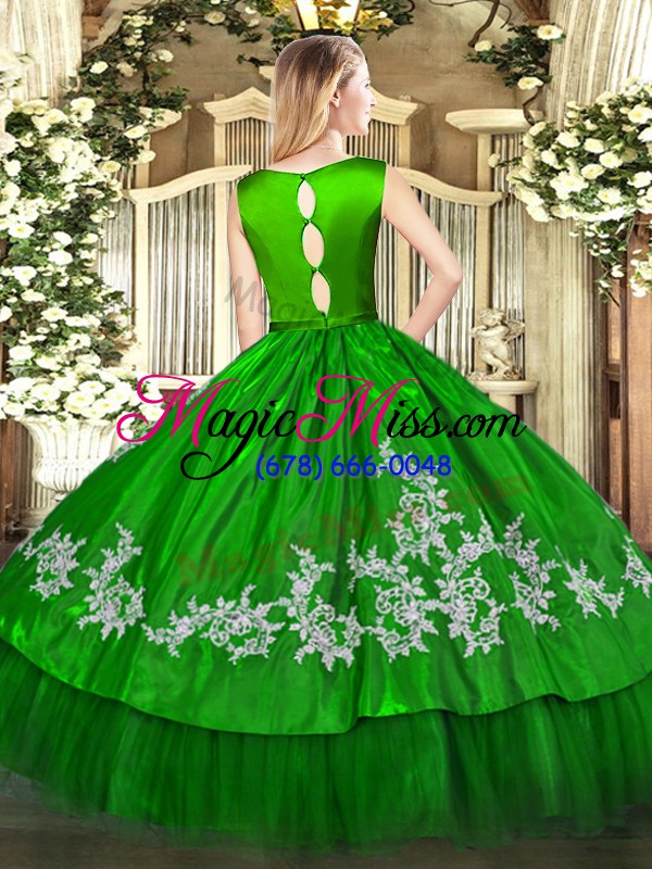 wholesale embroidery vestidos de quinceanera olive green clasp handle sleeveless floor length