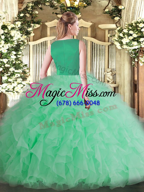 wholesale captivating organza sleeveless floor length sweet 16 dresses and beading and ruffles