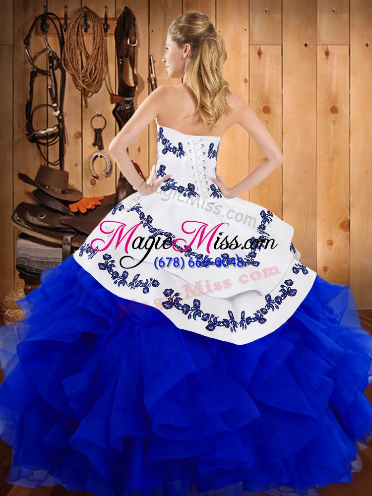 wholesale floor length white and purple 15 quinceanera dress strapless sleeveless lace up