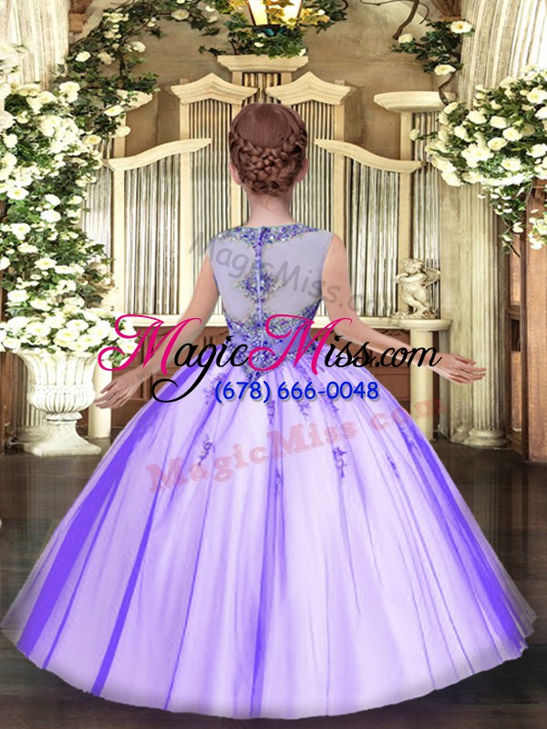 wholesale perfect scoop sleeveless tulle evening gowns beading and appliques zipper