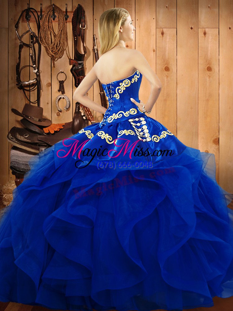 wholesale superior olive green quinceanera gowns military ball and sweet 16 and quinceanera with embroidery and ruffles sweetheart sleeveless lace up