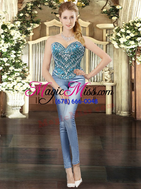 wholesale dazzling teal sleeveless tulle lace up vestidos de quinceanera for military ball and sweet 16 and quinceanera
