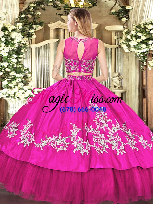 wholesale best tulle scoop sleeveless zipper beading and appliques quinceanera dresses in gold