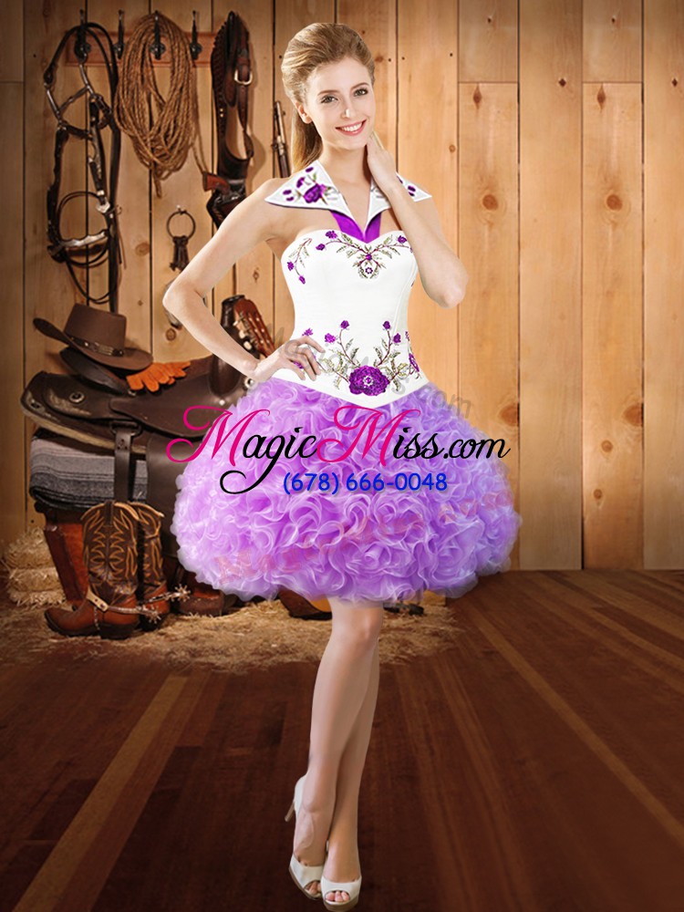 wholesale lilac lace up quinceanera gown embroidery sleeveless floor length