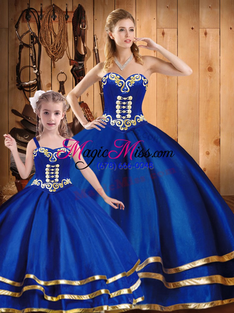 wholesale blue sleeveless tulle lace up quinceanera dresses for military ball and sweet 16 and quinceanera