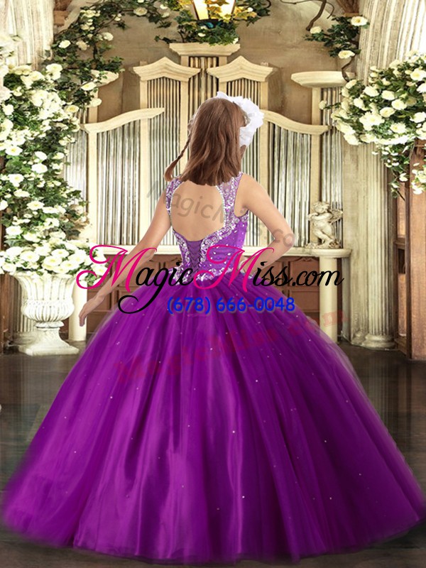 wholesale ball gowns pageant dress for teens olive green v-neck tulle sleeveless floor length lace up