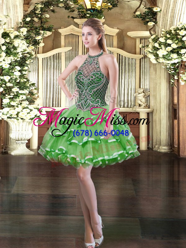 wholesale custom fit sleeveless lace up floor length beading and ruffled layers vestidos de quinceanera
