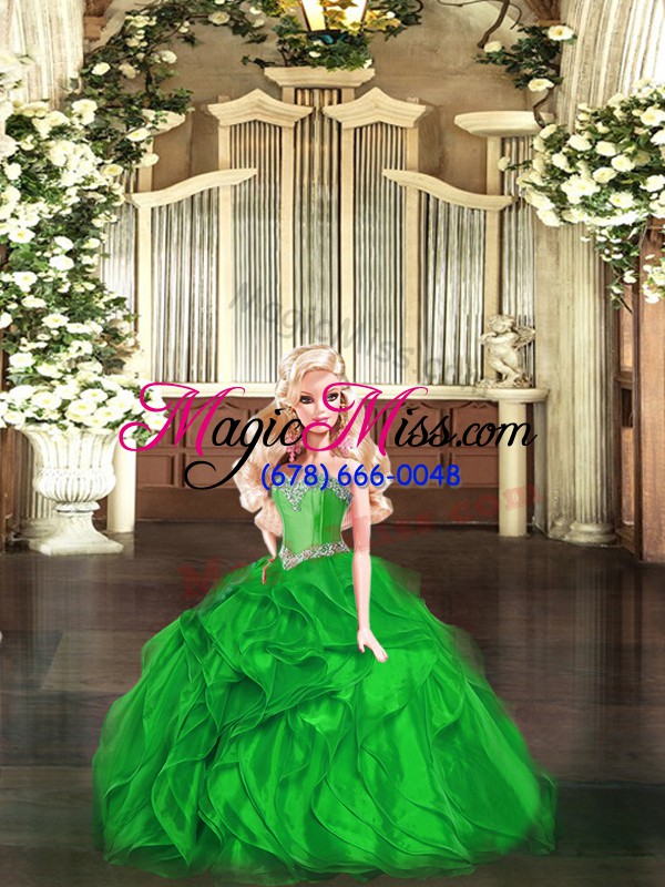 wholesale floor length green sweet 16 dresses sweetheart sleeveless lace up