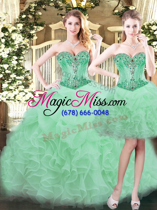 wholesale floor length apple green sweet 16 dresses sweetheart sleeveless lace up