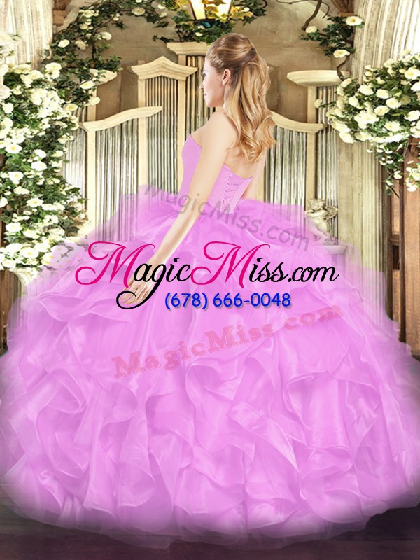 wholesale best lilac lace up sweetheart beading and ruffles 15 quinceanera dress organza sleeveless