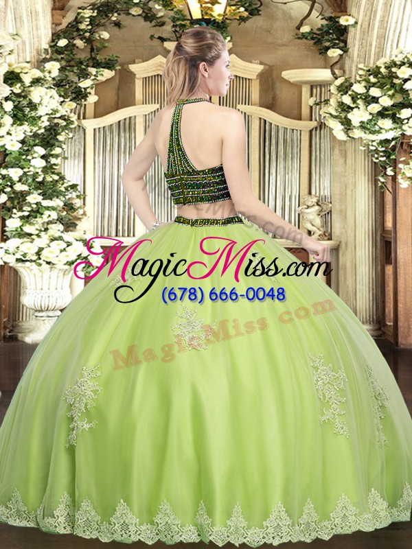 wholesale floor length zipper 15 quinceanera dress green for military ball and sweet 16 and quinceanera with beading and appliques