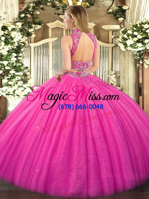 wholesale fabulous lilac two pieces beading quinceanera dresses backless tulle sleeveless floor length