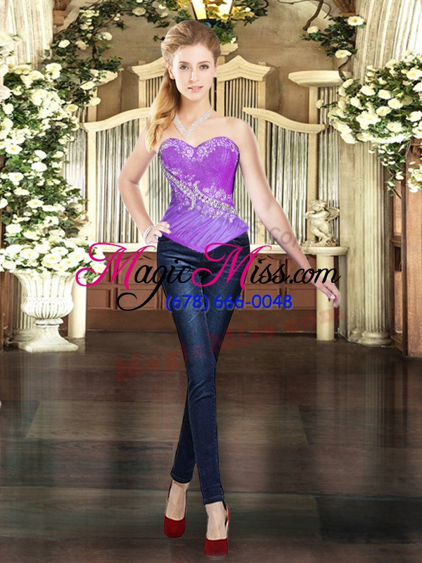 wholesale suitable sweetheart sleeveless lace up quinceanera dress eggplant purple tulle