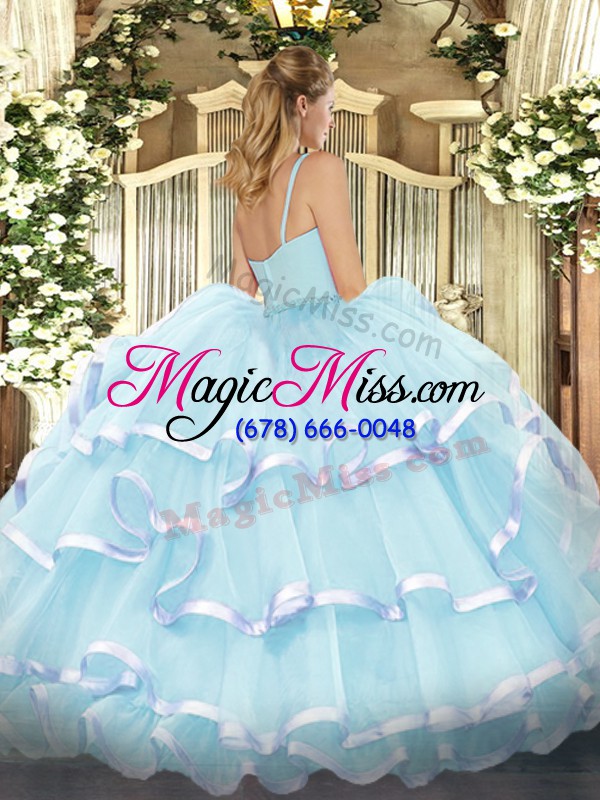 wholesale luxurious organza sleeveless floor length sweet 16 dresses and beading and ruffled layers