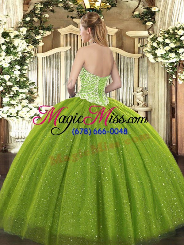 wholesale beading 15 quinceanera dress turquoise lace up sleeveless floor length