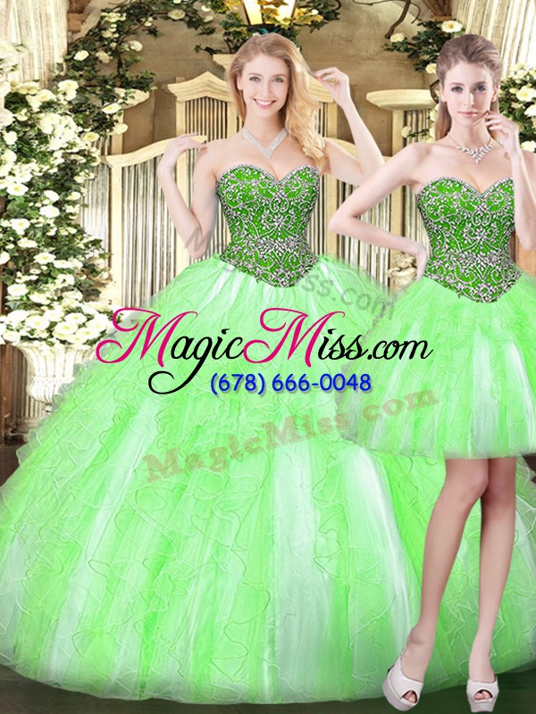 wholesale charming quinceanera gown military ball and sweet 16 and quinceanera with beading and ruffles sweetheart sleeveless lace up
