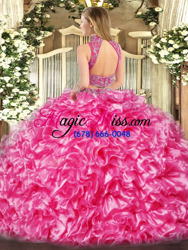 wholesale tulle sleeveless floor length quince ball gowns and beading and ruffles