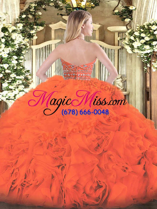 wholesale fantastic hot pink ball gowns beading and ruffles sweet 16 dress zipper tulle sleeveless floor length