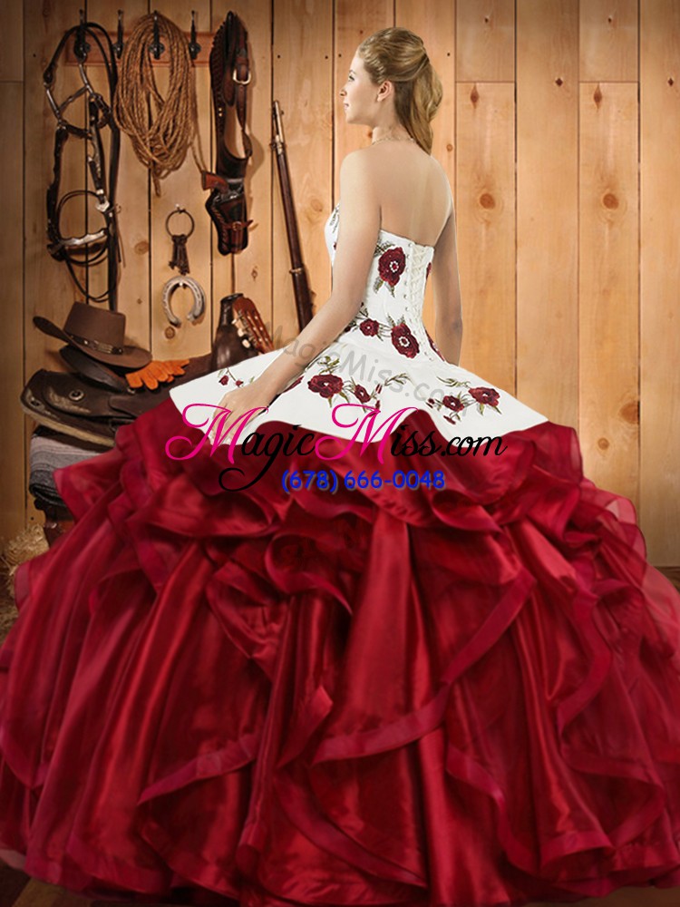 wholesale wonderful organza sleeveless floor length vestidos de quinceanera and embroidery and ruffles