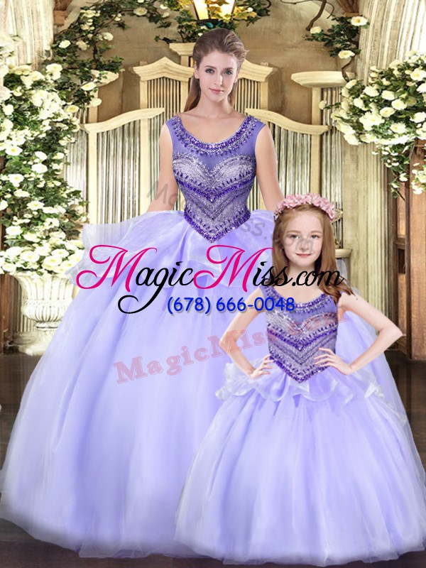 wholesale lavender quinceanera dress military ball and sweet 16 and quinceanera with beading and ruching scoop sleeveless lace up
