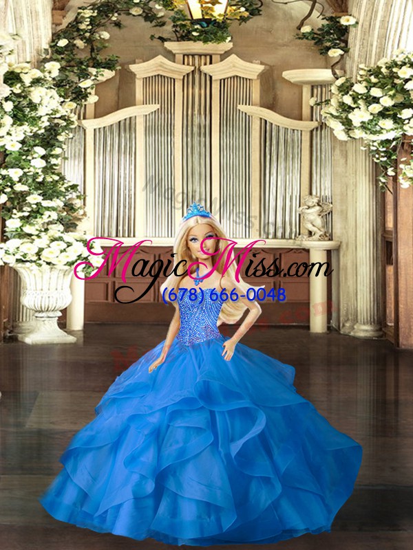 wholesale wonderful sweetheart sleeveless tulle 15 quinceanera dress beading and ruffles lace up
