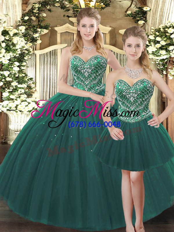 wholesale fantastic tulle sleeveless floor length quinceanera dresses and beading