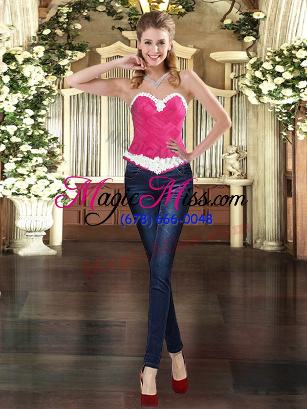 wholesale elegant tulle sweetheart sleeveless lace up ruffles 15th birthday dress in fuchsia