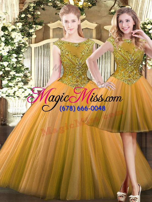 wholesale customized sleeveless zipper floor length beading sweet 16 dress