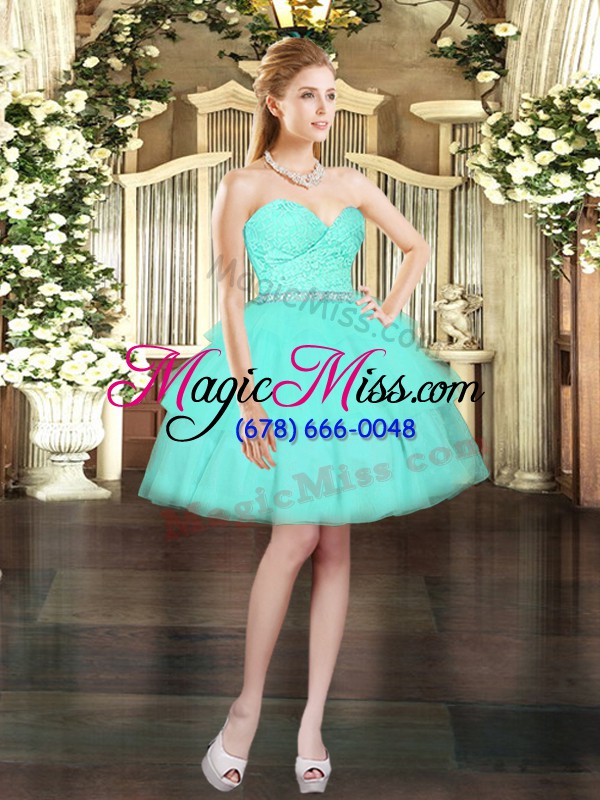 wholesale sweetheart sleeveless lace up sweet 16 dresses aqua blue tulle