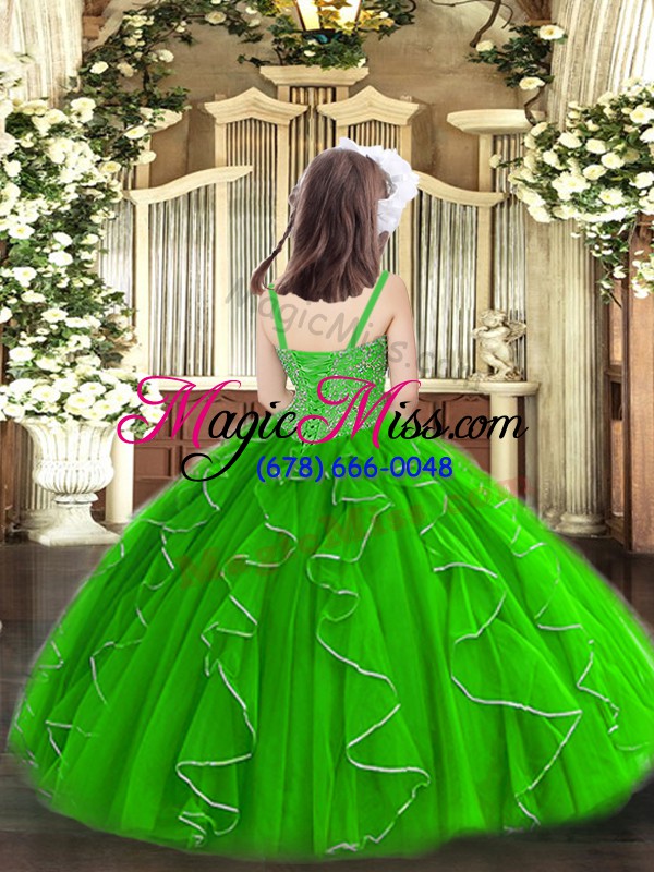 wholesale low price sleeveless beading and ruffles lace up pageant dress for teens