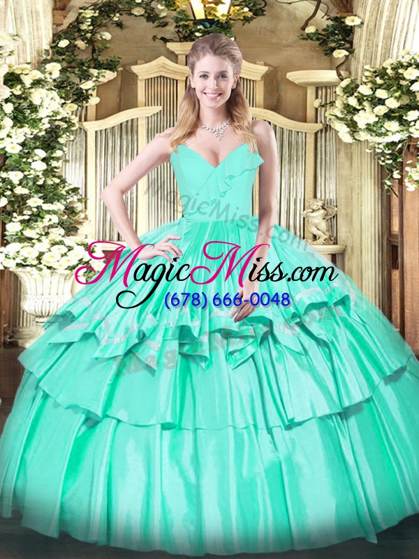 wholesale sleeveless ruffled layers zipper quinceanera gowns