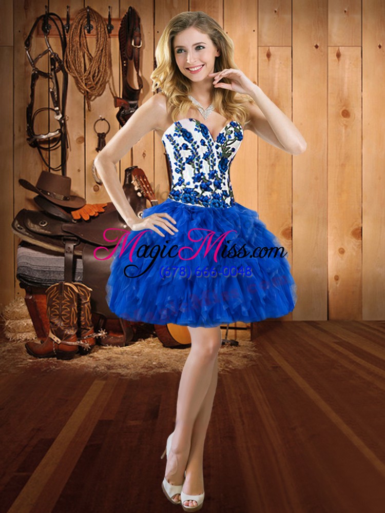 wholesale sleeveless lace up floor length embroidery and ruffles sweet 16 dress