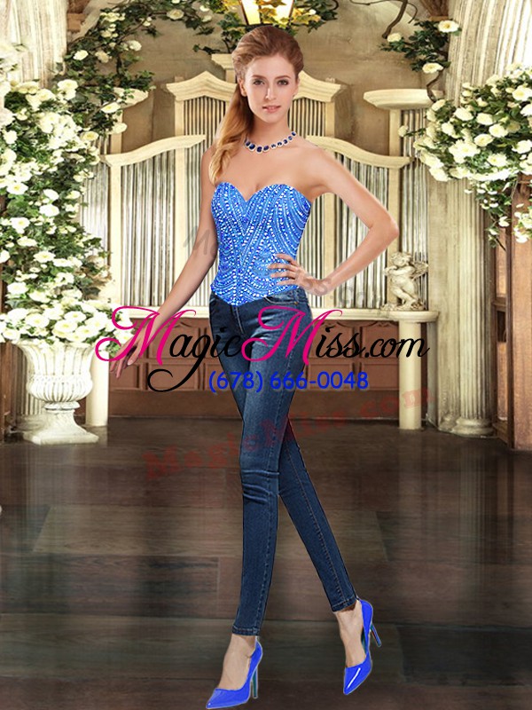 wholesale beauteous blue sleeveless floor length ruffles lace up vestidos de quinceanera