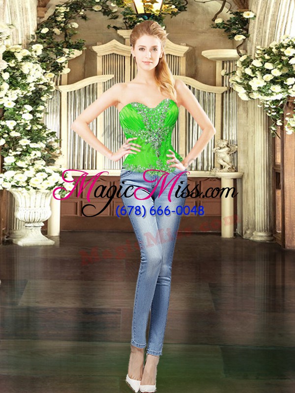wholesale sweetheart sleeveless lace up 15th birthday dress green organza