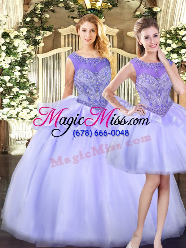 wholesale fashion lavender scoop zipper beading quinceanera dress sleeveless