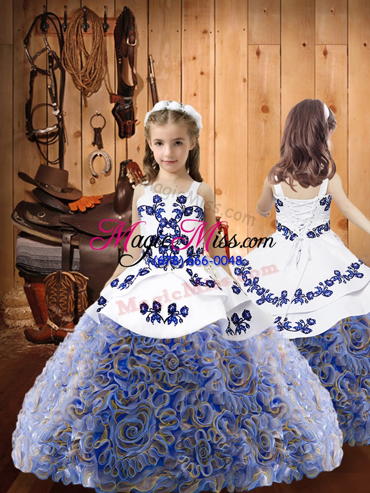 wholesale sleeveless sweep train lace up embroidery sweet 16 quinceanera dress