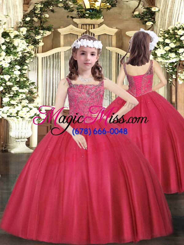 wholesale hot pink sleeveless beading floor length sweet 16 quinceanera dress