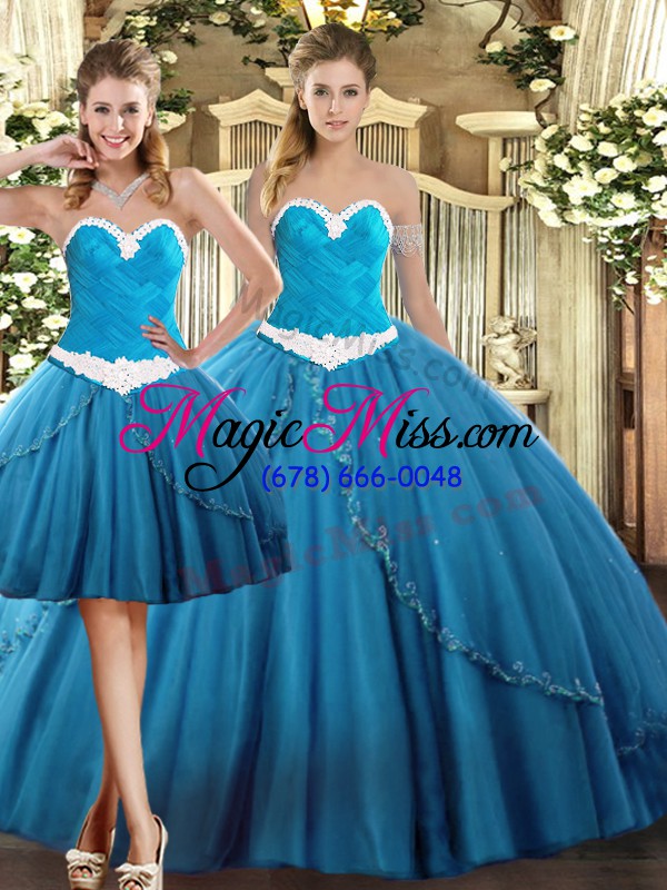 wholesale glorious sweetheart sleeveless tulle quinceanera dress beading lace up